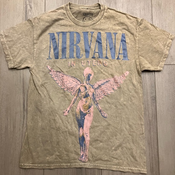 NIRVANA Tops - NIRVANA Tan T-Shirt